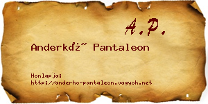 Anderkó Pantaleon névjegykártya